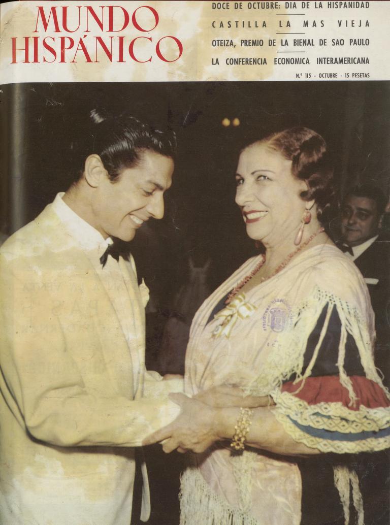 MUNDO HISPANICO magazine side cover Issue 115  October 1957